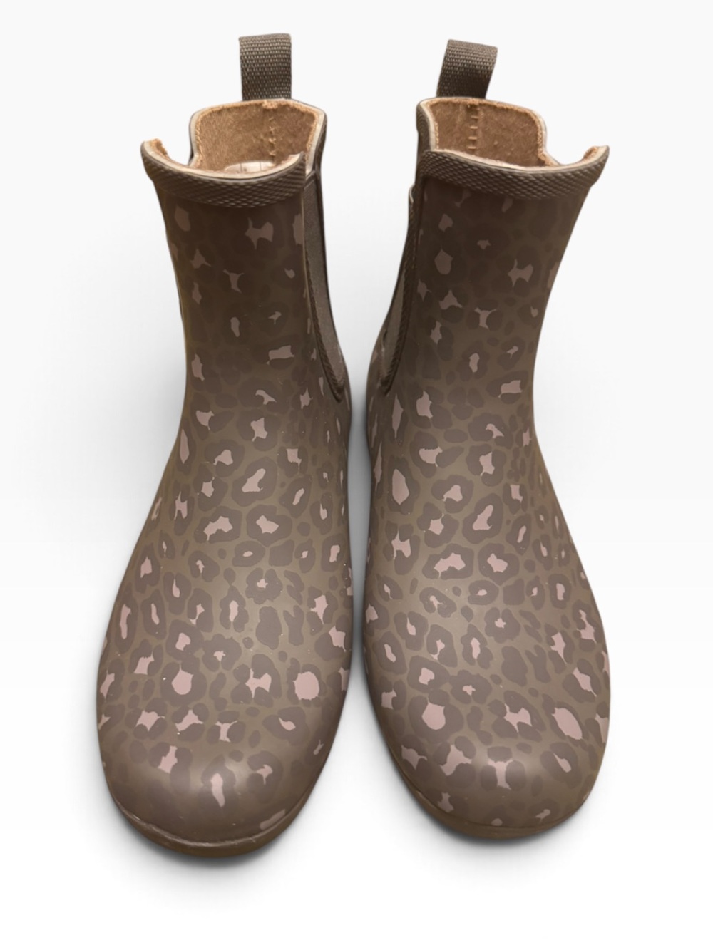 chooka grey black Leopard-Print Ankle Rain Boots Size US 6